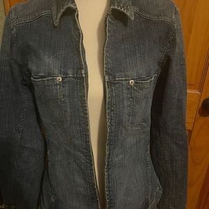 Silver Jeans, blue Jean zip up jacket, size large